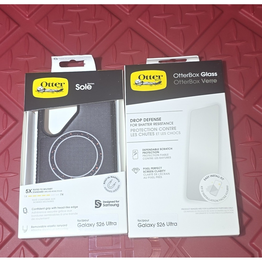 OtterBox Galaxy S26 Ultra Sole Case + Screen Protector Bundle Midnight Black NEW